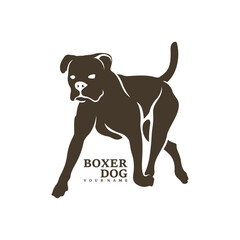 Boxer Dog logo design vector. Template Illustration. Icon Symbol