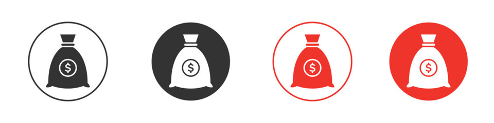 Money bag icon Logos. Flat Vector Icon Design Template