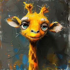 Giraffe close up face portrait