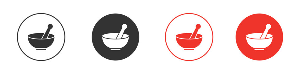 Mortar pestle icon Logos. Flat Vector Icon Design Template