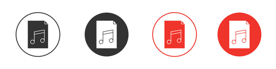 Music File icon Logos. Flat Vector Icon Design Template