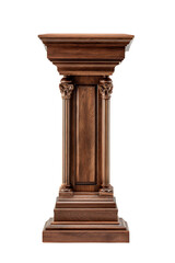 Naklejka premium Ornate wooden pedestal column isolated on transparent background