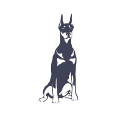 Doberman Dog logo design vector. Template Illustration. Icon Symbol