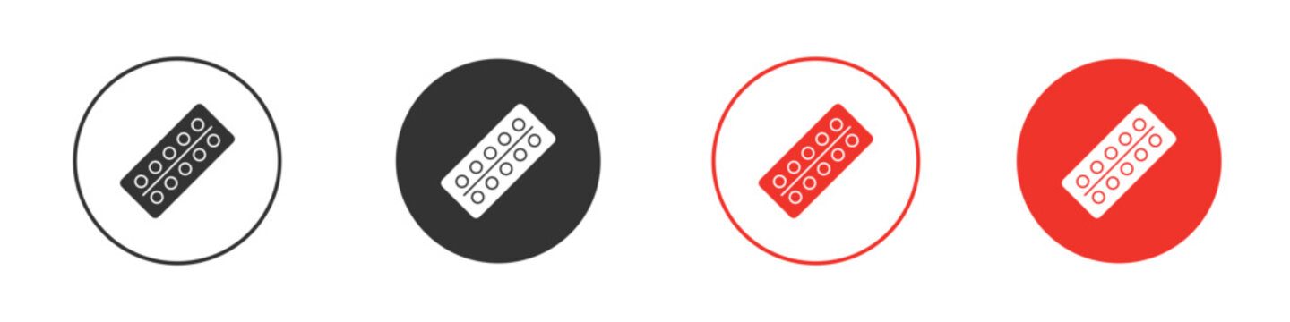 Oral contraception icon Logos. Flat Vector Icon Design Template