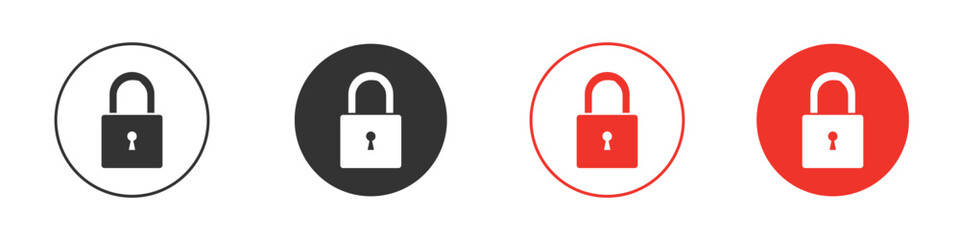 Padlock icon Logos. Flat Vector Icon Design Template