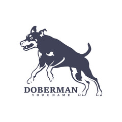 Doberman Dog logo design vector. Template Illustration. Icon Symbol