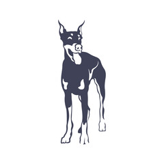 Doberman Dog logo design vector. Template Illustration. Icon Symbol