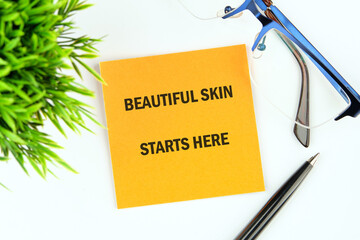 The BEAUTIFUL SKIN concept phrase STARTS HERE. The concept of beauty and stroke