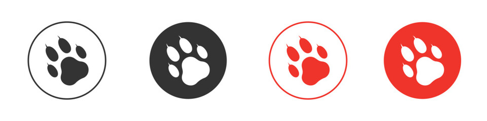 Paw icon Logos. Flat Vector Icon Design Template