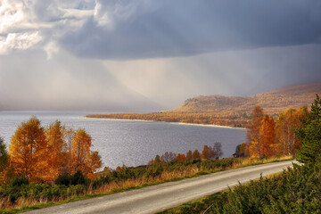 Autumn at the lake Gjevillvatnet, Norway