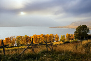 Autumn at the lake Gjevillvatnet, Norway