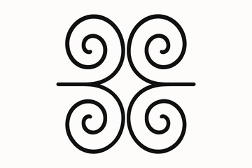 Abstract black and white spiral design element