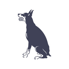 Doberman Dog logo design vector. Template Illustration. Icon Symbol