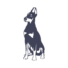 Doberman Dog logo design vector. Template Illustration. Icon Symbol
