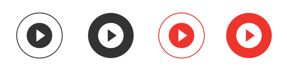 Play icon Logos. Flat Vector Icon Design Template