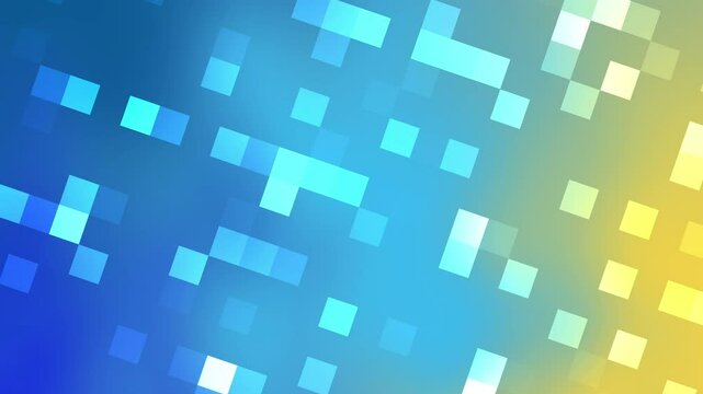 Astratto, Mosaico Digitale, Sfondo Blu e Giallo