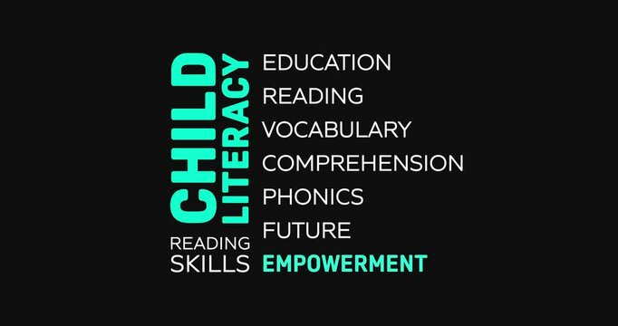 Child Literacy Typographic Word-Cloud with Education and Empowerment