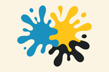 Abstract colorful paint splatter design element