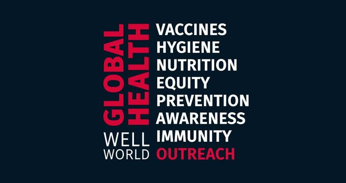 Global Health Word-Cloud Exploring Prevention, Equity and Outreach
