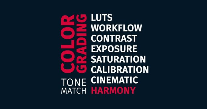 Color Grading Word-Cloud Featuring Tone Match and Visual Harmony