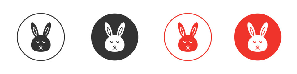 Obraz premium Rabbit icon Logos. Flat Vector Icon Design Template