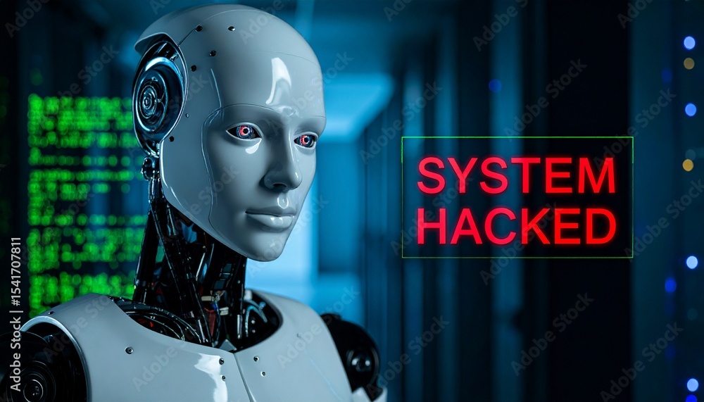 Poster a futuristic robot with a 