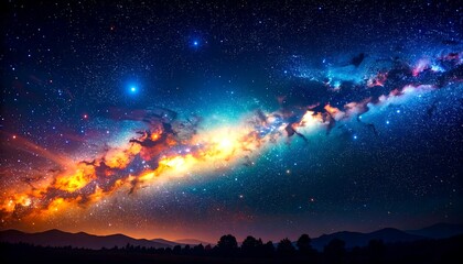 Fototapeta premium Milky Way Galaxy Night Sky.