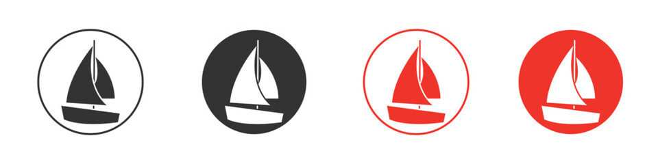 Sailboat icon Logos. Flat Vector Icon Design Template