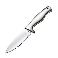 Stainless steel knife with serrated edge, perfect for cutting tasks and kitchen use