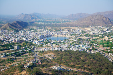 サビットリから見たプシュカルのパノラマ風景