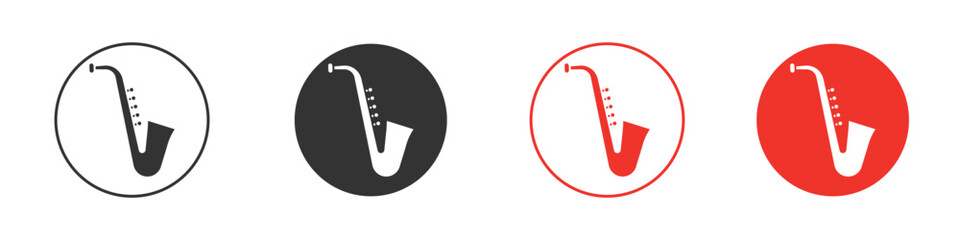 Saxophone icon Logos. Flat Vector Icon Design Template