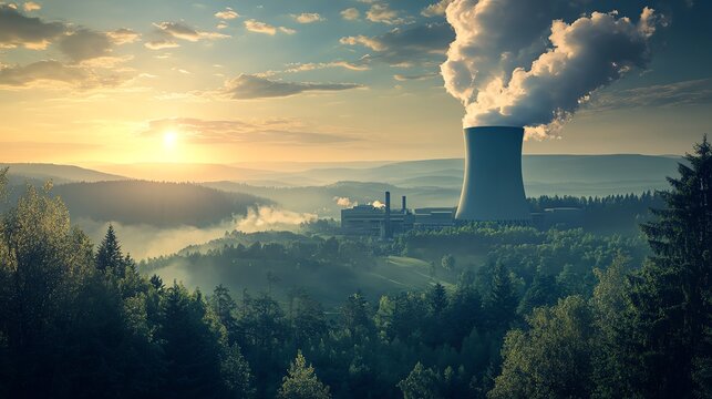 A photo-realistic concept of a futuristic nuclear fusion reactor showcasing advanced clean energy technology with glowing plasma.