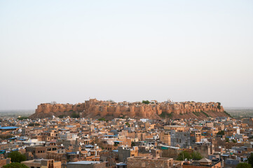 Obraz premium 世界遺産のジャイサルメール城のパノラマ風景