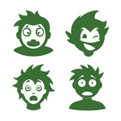 set of cartoon monsters