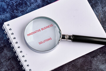Conceptual text of INNOVATIVE BUSINESS SOLUTIONS, business concept, Share global, technology...
