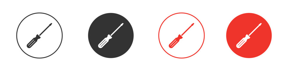 Screwdriver icon Logos. Flat Vector Icon Design Template