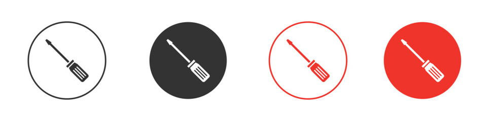 Screwdriver icon Logos. Flat Vector Icon Design Template