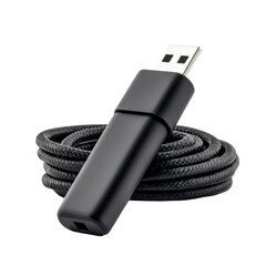 Sleek smartphone charger with coiled cable, perfect for modern devices