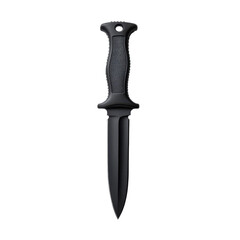 Soldier combat knife with sleek black blade and textured grip, perfect for tactical use