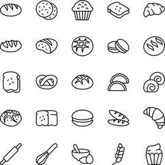 Bread & Bakery Outline Icons Pack