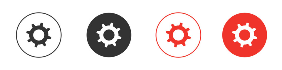 Settings gear icon Logos. Flat Vector Icon Design Template