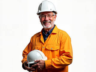 Aging population and technology are transforming workplaces, requiring skilled workers like this cheerful older man who demonstrates the importance of safety and innovation in modern industry