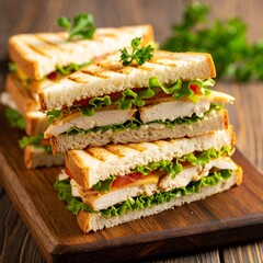 Triple Club Sandwich with Chicken Lettuce and Tomato