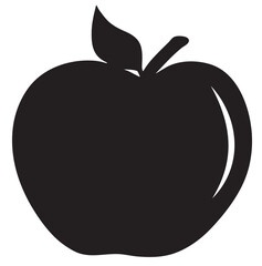 Cute cartoon hand drawn vector apple silhouette.