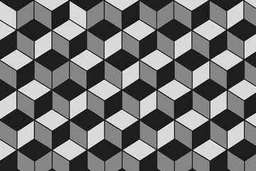Abstract geometric pattern with gray cubes background