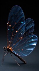 Translucent butterfly wings, dark background