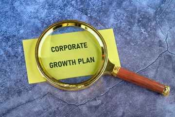 The concept phrase of the CORPORATE GROWTH PLAN. Business success growing growth increase up...