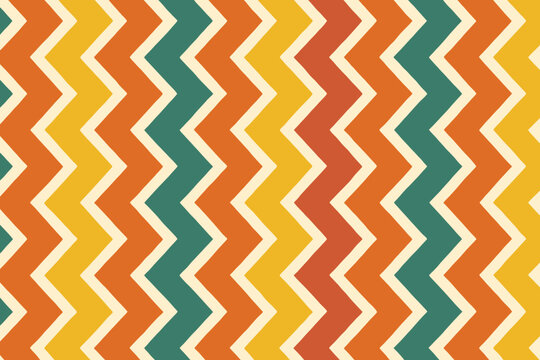 Retro zigzag pattern in autumnal colors