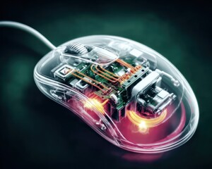 Transparent computer mouse, inner workings