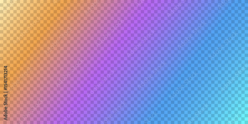 Poster colorful smooth gradient background with a transparent checkerboard effect. design overlay for moder
